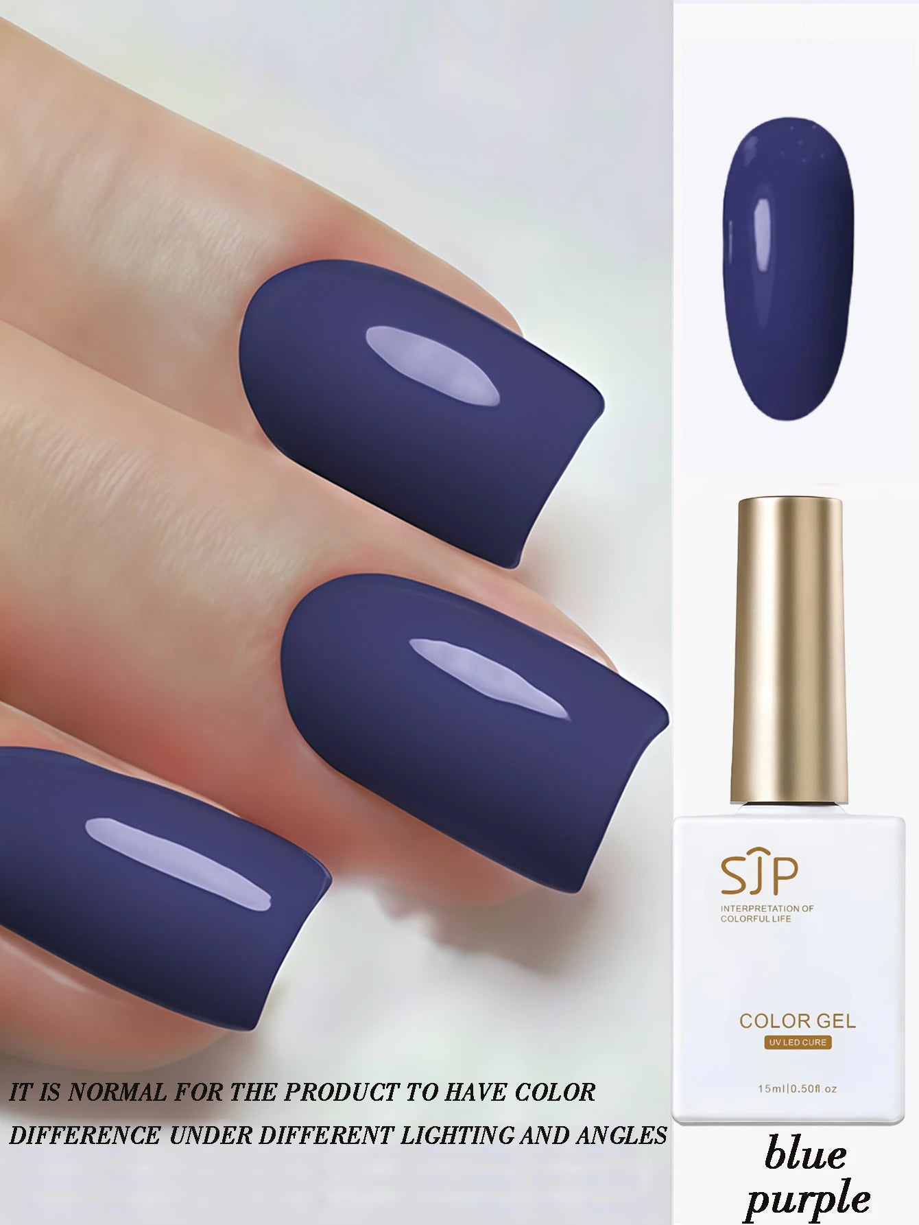 Gel Nail Polish Purple Pink Glitter Semi Permanent Soak Off UV LED Qme blue purple