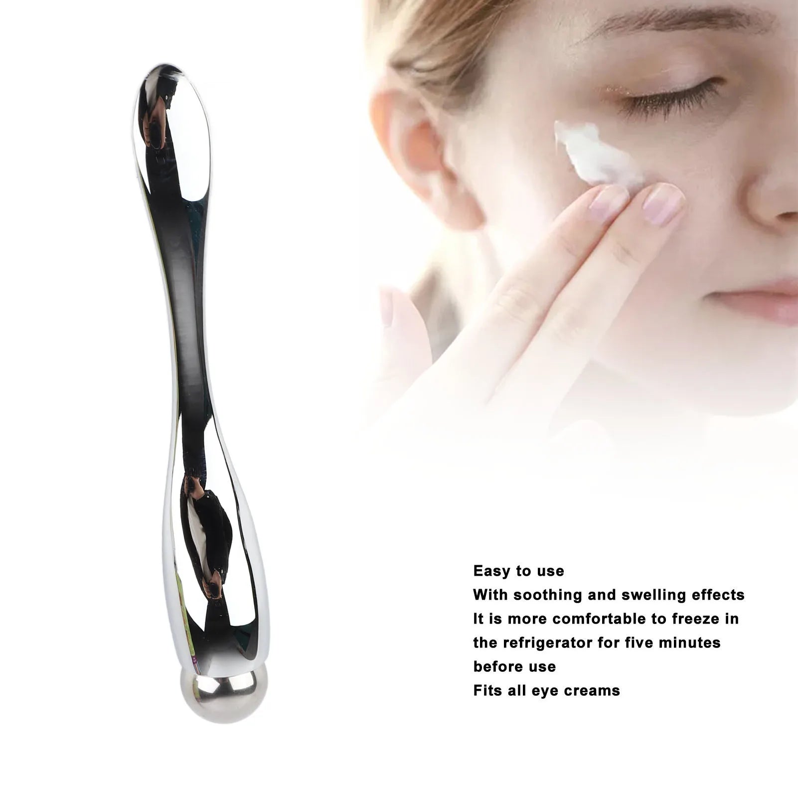 Eye Cream Roller Eye Cream Roller Wand Stylish Light Luxury Promote Absorption Metal Eye Massager Wand Face Roller Massager Tool Qme