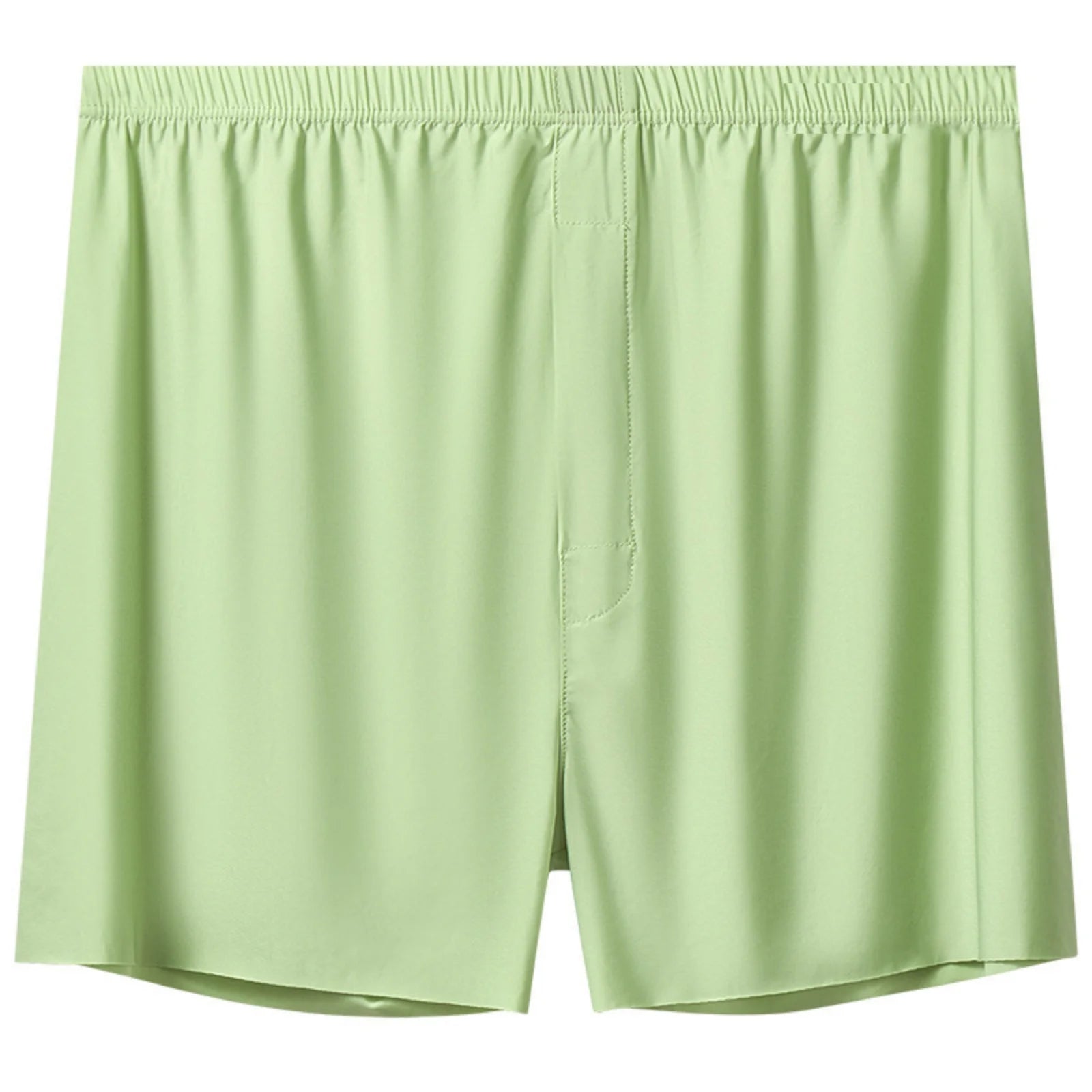 Basic Solid Color Lightweight Summer Shorts for Men Loose Lightweight Soft Elastic Waist Underpants Comfy Sleeping Pants Qme Light Green 4XL