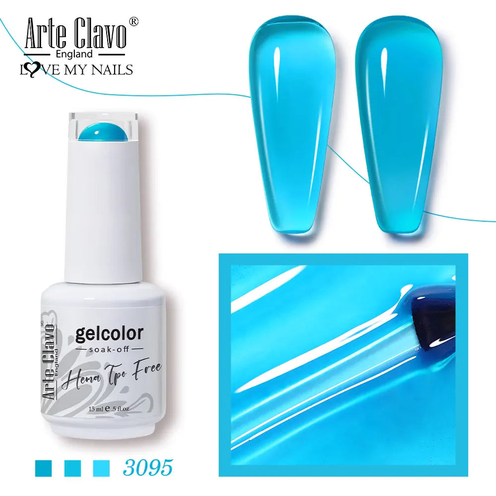 Arte Clavo Summer Nails Tip Candy Series Jelly Gel Nail Polish Blue