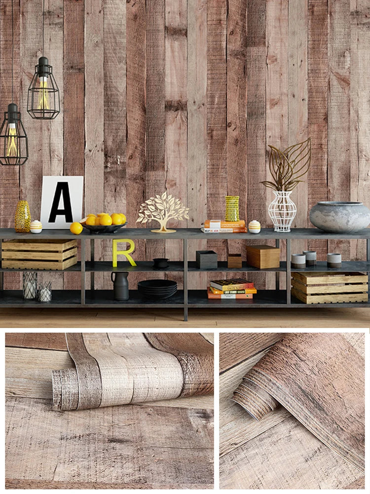 Vintage Self Adhesive Wood Wallpaper Natural Wood-dark Grey Contact Qme Extra Thick 002 1mx45cm Sample
