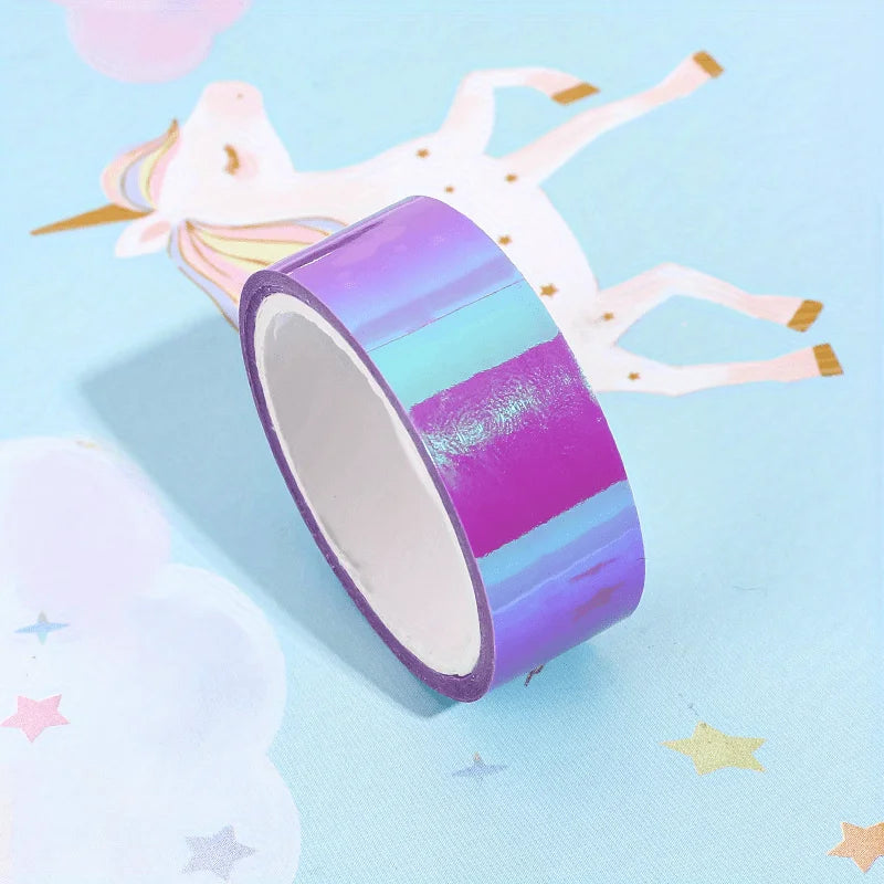1pc / 196.85 inches laser reflective tape, decorative tape, girl album stationery tape, stationery stickers, photo diary, Qme Purple