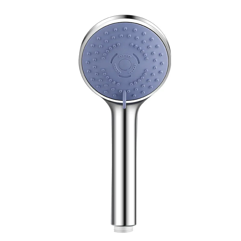 1/2/3Pcs Portable Shower Head 5 Flow Modes High Pressure Water Saving Sprayer Replacement Nozzle For Daily Home Bathroom Bathing Qme silver-blue 3 PCS