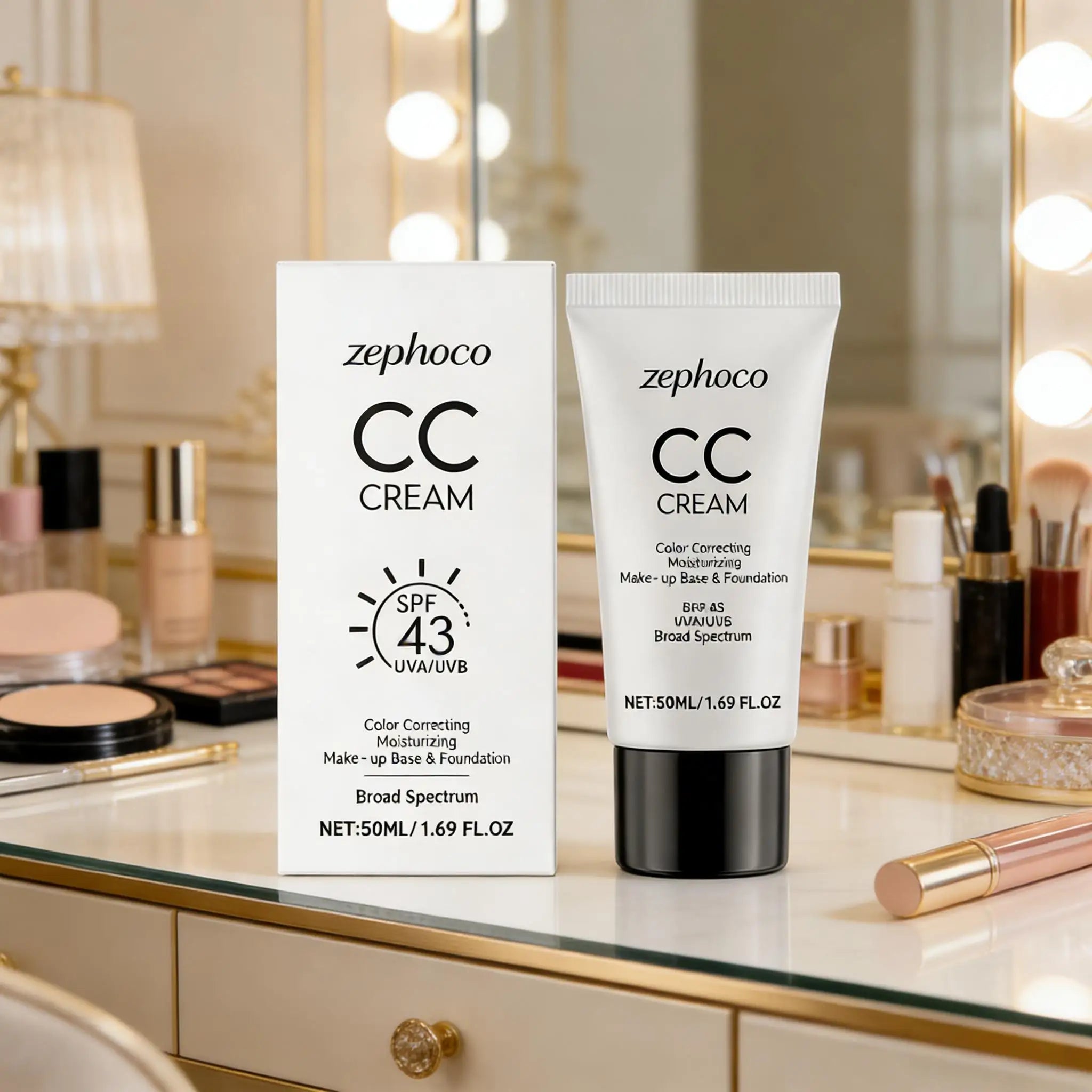 Color Correcting CC Cream Natural Concealer Full Coverage Brighten Even Skin Tone Lightweight Face Foundation Makeup Cosmetics Qme