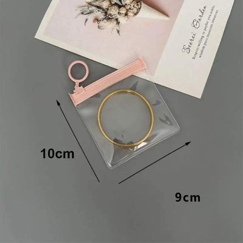 10Pcs Reusable Pink Jewelry Zipper Pouches Soft EVA Plastic Storage Envelopes for Small Jewelry Rings Home Organization Qme Pink 9X10CM