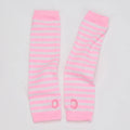 Punk Winter Warm Long Sleeves Gloves Goth Men Women Fingerless Stripe Hip-Hop Knitted Elbow Mittens Elastic Outdoor Warmer Arm Qme army green Length -32cm