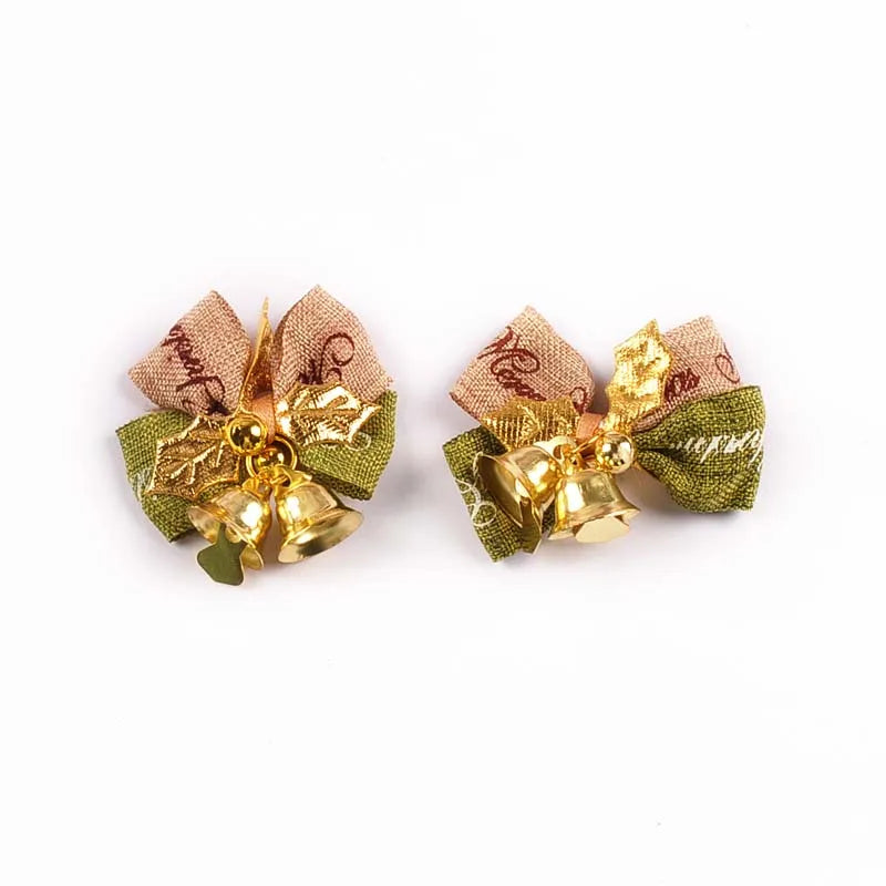 85-36mm Bow Shape Christmas Style Appliques For Clothing Hat Home Decorative Accessories Personalized Holiday Supplies cp3829 Qme 5pcs 50x40mm