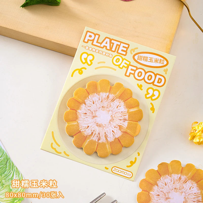 30pcs，Kawaii Stationery，Food shape Notes Sticky，Self-Sticky Note Pads，for Daily to-do list Study Work，School Office Stationery Qme E5