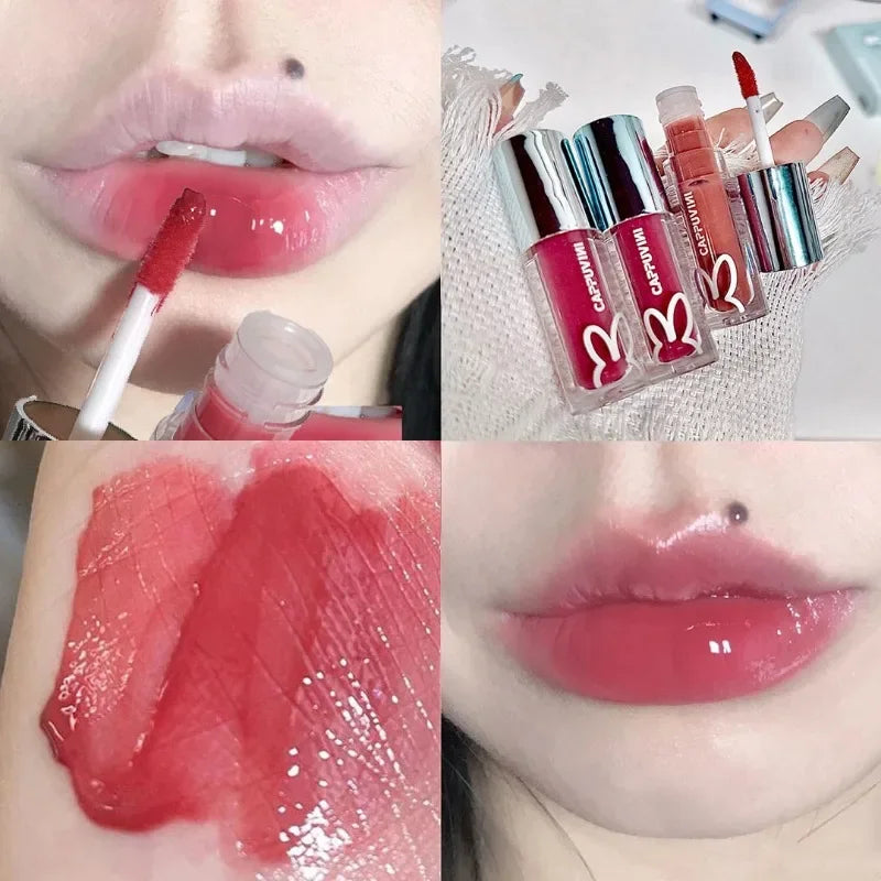 Ice Juice Red Lip Gloss Crystal Mirror Water Light Lip Glaze Grapes Jelly Glass Lip Oil Waterproof Lipstick Clear Tint Makeup Qme 05
