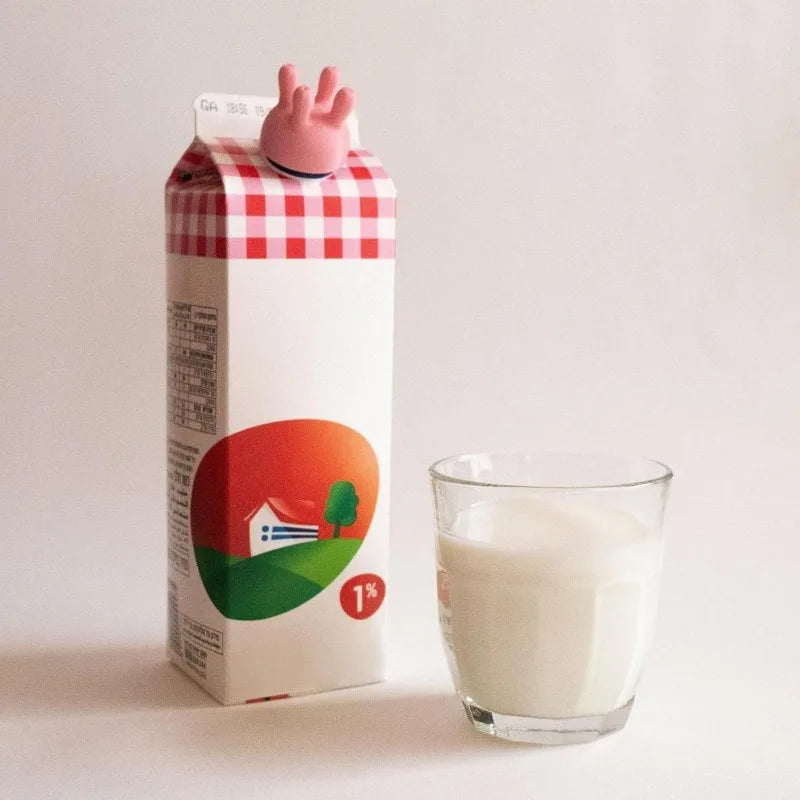 3D Printed Milk Box Lid Beautiful Cow Model Reversible Qme