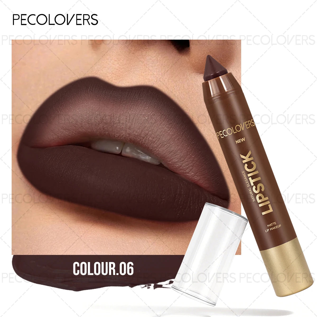 Elegance Matte Lip Liner Lipstick Pen Crayon Tip Precisely Depicting Qme 06