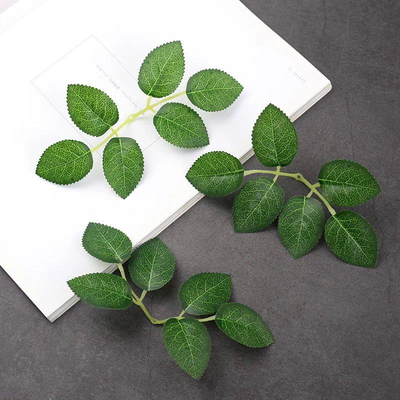 10 30 Rose Leaves Artificial Greenery Fake Flower DIY Craft Wedding Qme 50PCS