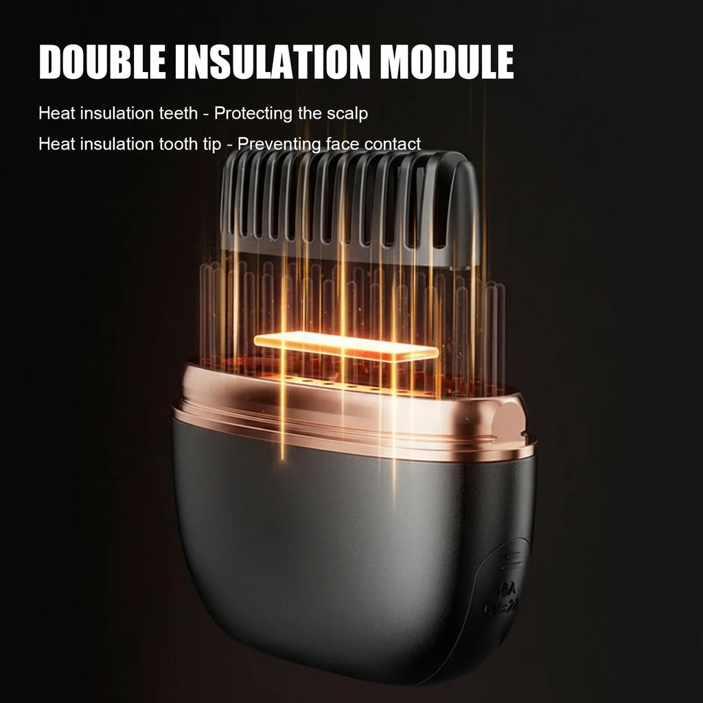 Mini Fast Heating Hot Comb Rechargeable Hair Straightening Comb with 3 Temp Settings Cordless Hair Straightening Brush for Women Qme