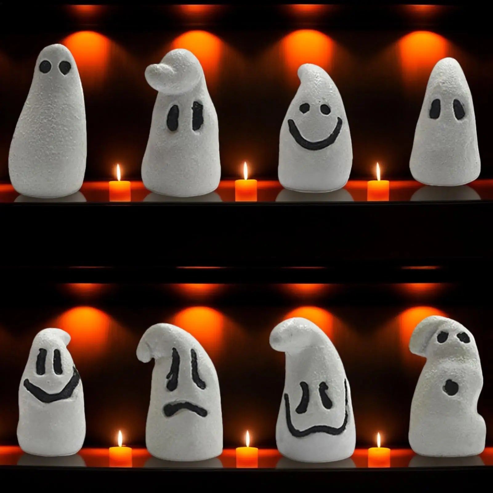 Halloween Luminous Ghost Figurines Glow Dark Miniature 8 Landscape Qme