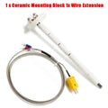 1 Set Universal K-Type Thermocouple Block Ceramic Kiln Probe 2372/1300 Degree F/C 11G High Temperature Controller Tools Qme Default Title