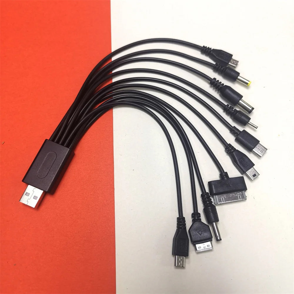 10 In 1 Multi-Function USB Data Cable Universal Phone Charging Cable Portable Multi-head Charging Cable Cord For Samsung Xiaomi Qme