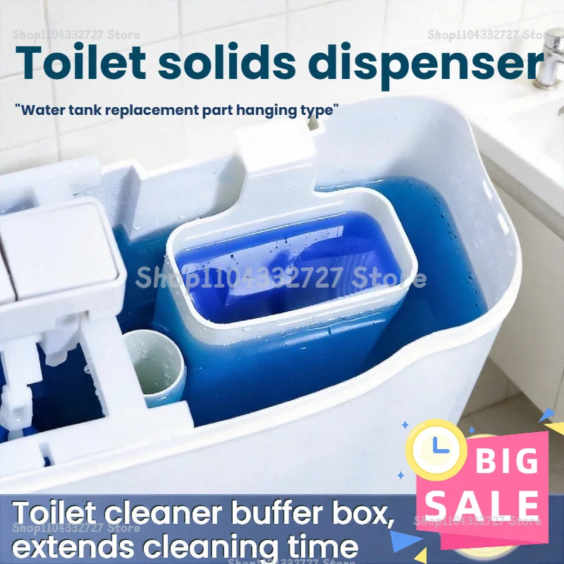 Toilet Bowl Cleaner Buffer Box | Hanging Slow-Release Dispenser for Toilet Tanks (Cleaner Not Included) - Extends Cleaning Time Qme