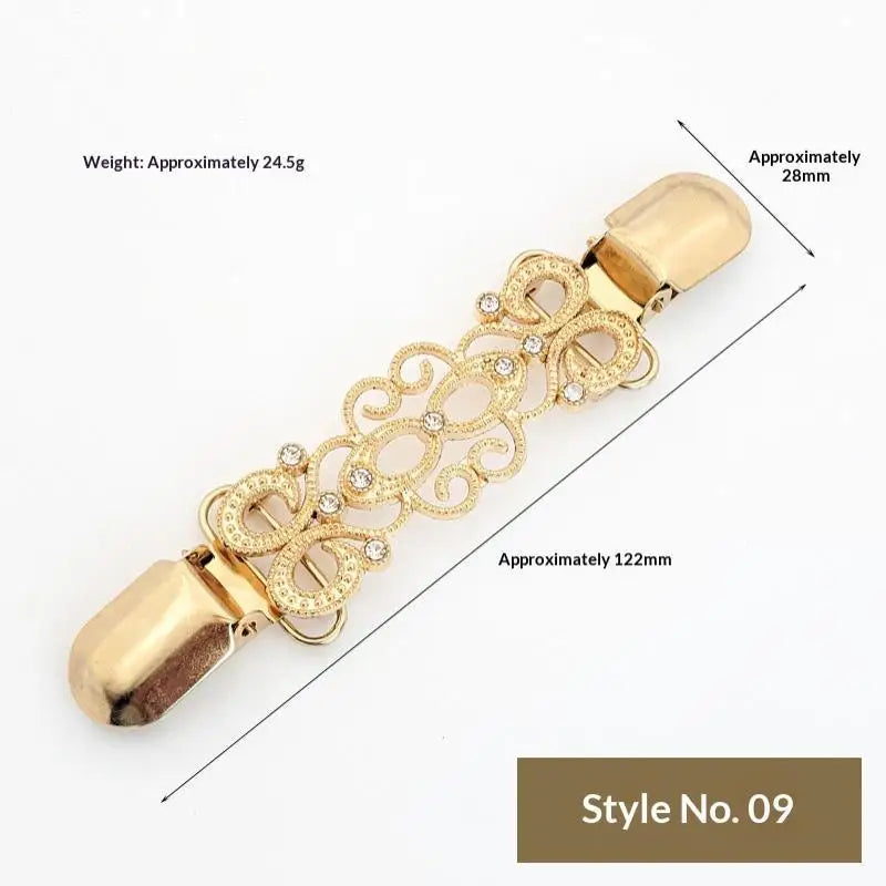 Elegant Sweater Clips Retro Back Cinch Shawl Cardigan Collar Clip