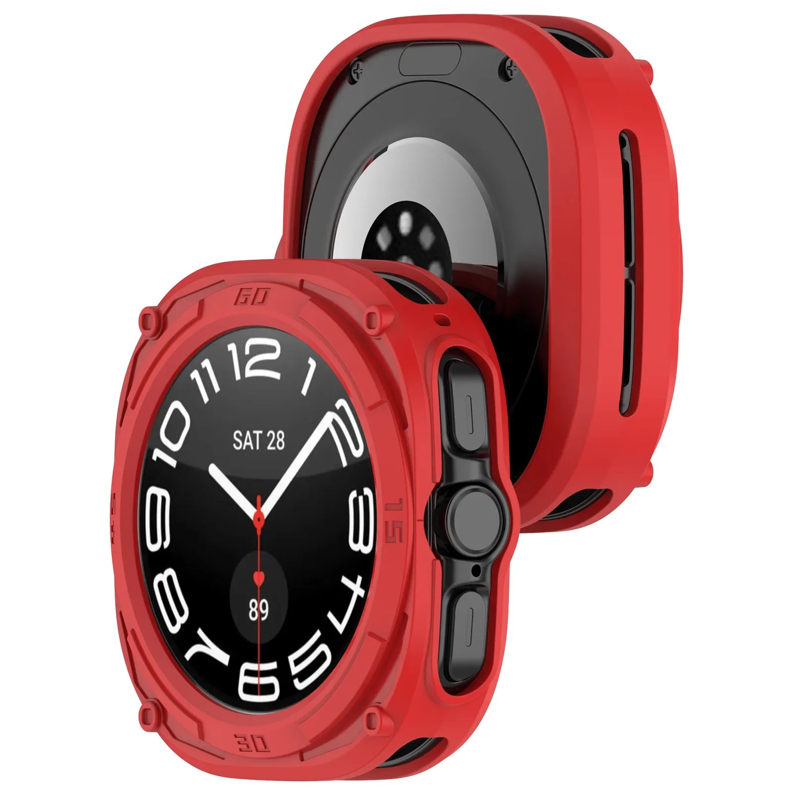 Soft TPU Case For Samsung Galaxy Watch 7 Ultra 47mm Protective Cover Shell for Watch ultral 2025 Accessories Qme Red