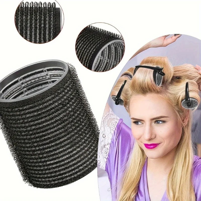 Heatless Hair Curlers 18 Self Grip Rollers 12 Clips Satin Nightcap Qme
