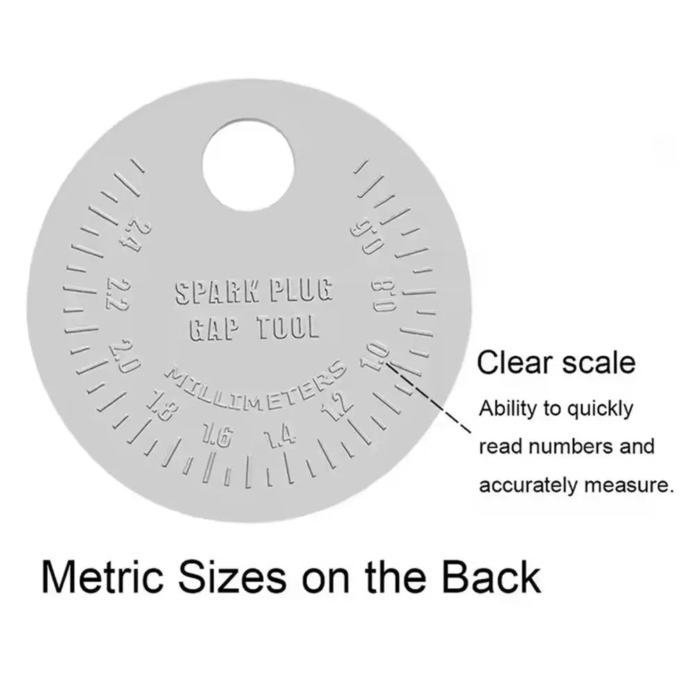 Spark Plug Gap Gauge, Accurate Engine Spark plug Gapping Tool from 0.020 to 0.100 In, Alloy Auto Wire Spark Plug Measuring Tool Qme