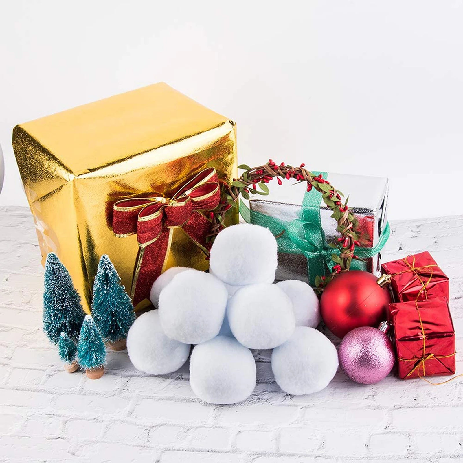 20PCS Artificial Soft Snowball 5cm Indoor Snow Fight Ball Fake Balls Winter Interactive Throwing Game Toys Qme