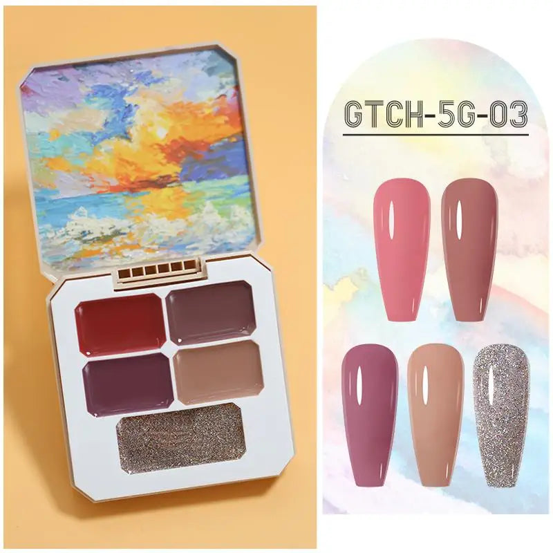 Solid Nail Polish Glue 5 12 16 Colors Manicure Semi Permanent Varnish Qme GTCH-5G-03