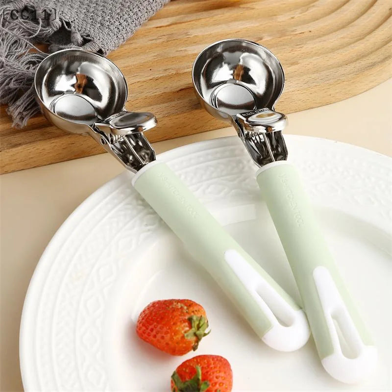 CC11Stainless Steel Ice Cream Scoop Digger Non-stick Watermelon Fruit Qme