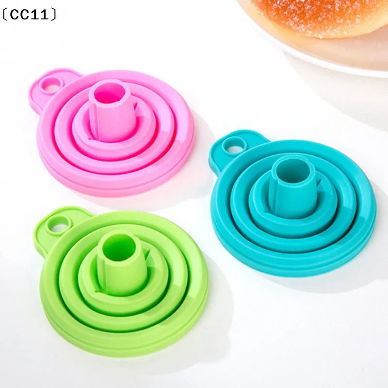 Kitchen Silicone Collapsible Funnel 10 Foldable-cooking-food-grade Qme