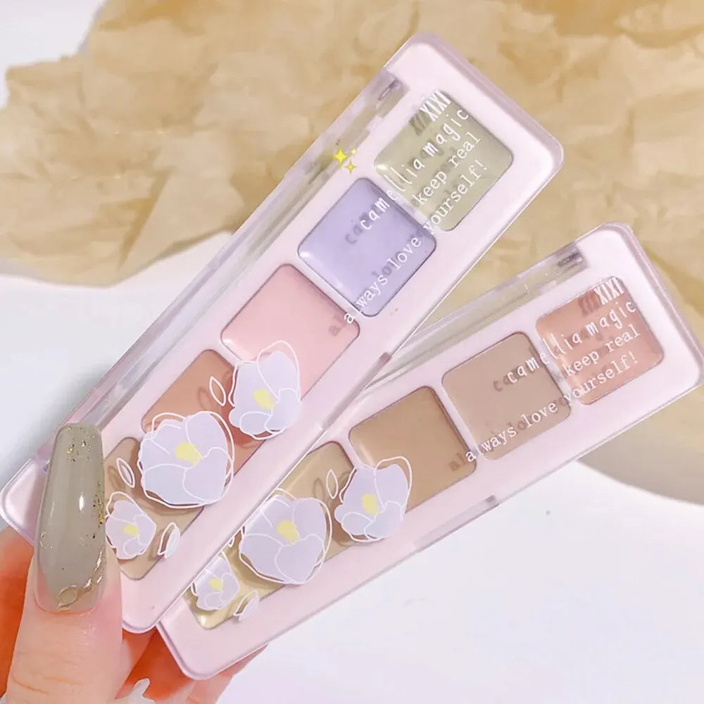 XIXI 5 Colors Corrector Palette Color Correcting Concealer Palett Face Contouring Highlighter Conceals Dark Circles Blemishes Qme