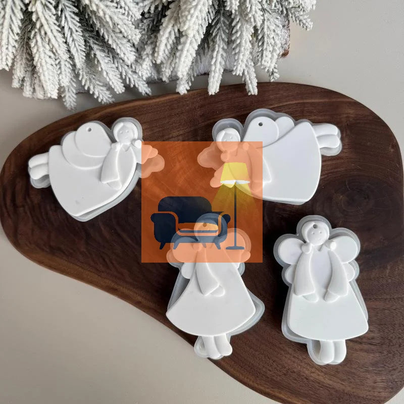 1Pcs Christmas Tree Hanging Ornament Plaster Concrete Resin Mould DIY Angel Love Girl Silicone Mold Girl Craft Supplies Qme