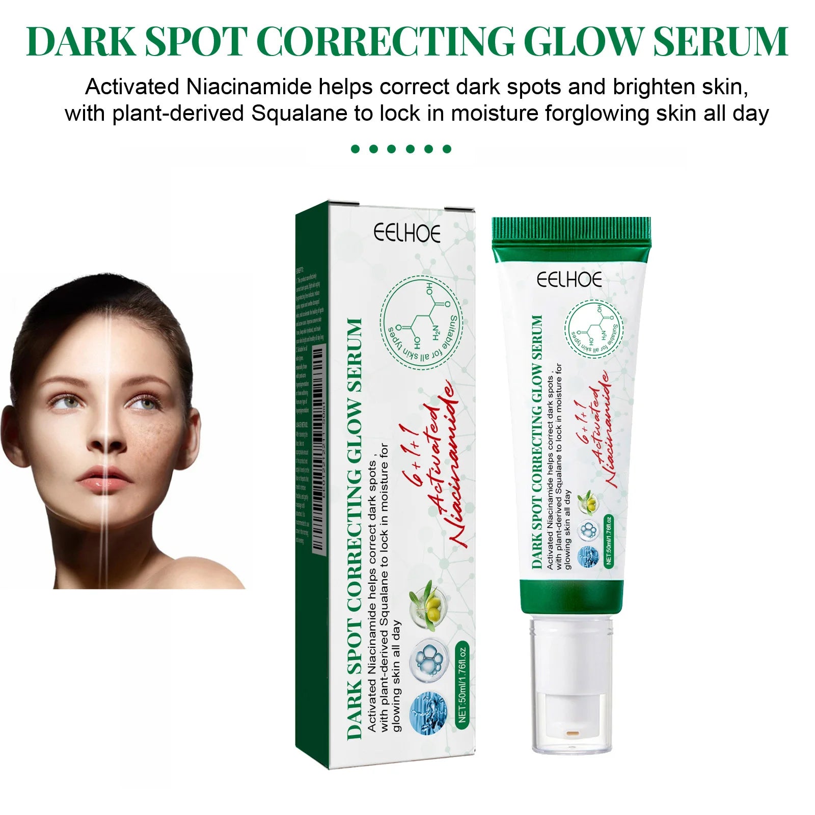 Nicotinamide Dark Spot Corrector Facial Serum Fade Melanin Acne Freckles Removal Brightening Improve Dull Face Care Essence Qme