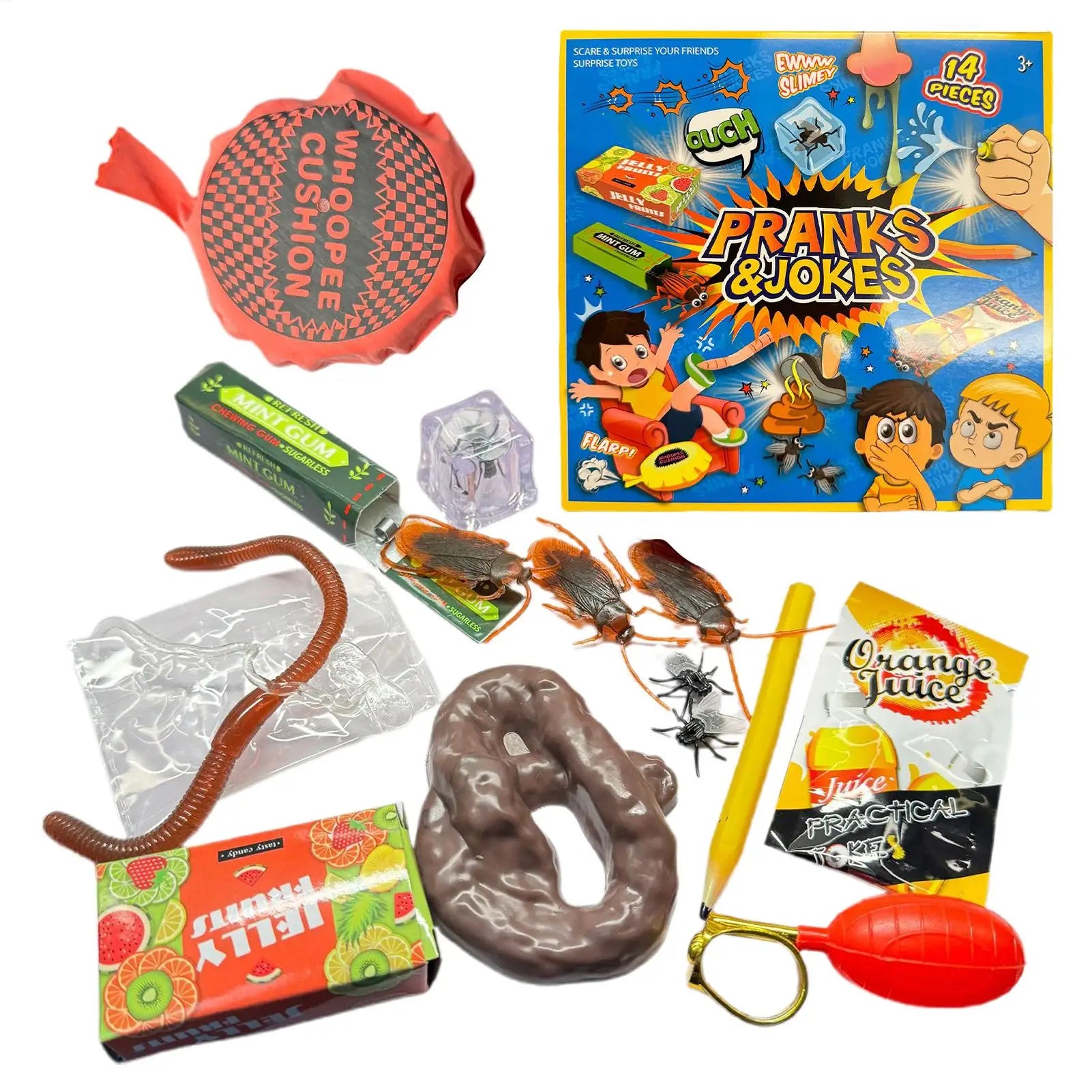 Joke Toy Kit April Fools Kids Prank Gadgets Box Realistic Cool Funny Stuff Parties Favors Festival Fun Surprises for Daily Life Qme
