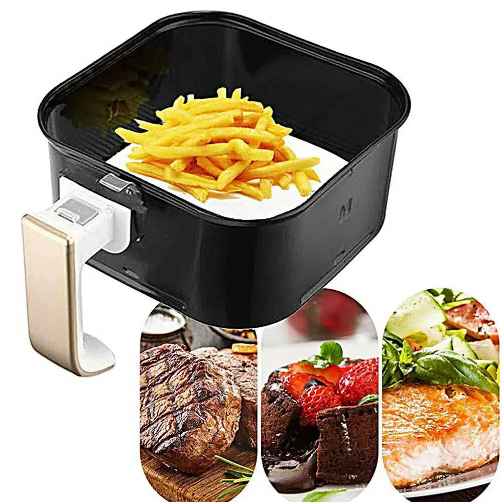 Compatible for Air Fryers - Round & Square Non-Stick Parchment Paper Sheets | Disposable Oil-Proof Baking Liners for, Grill, Qme