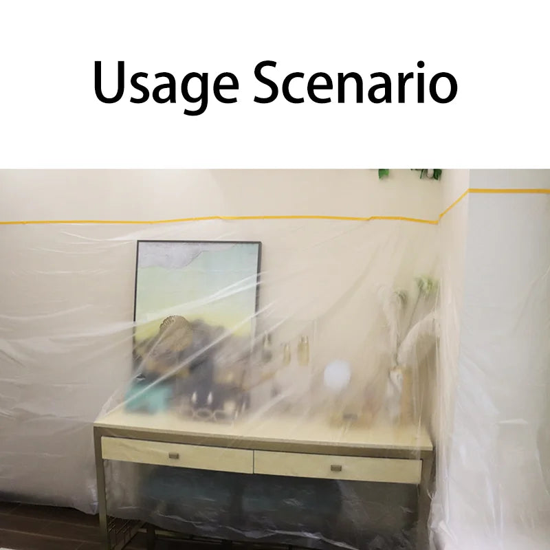 Dust cover, dust-proof film, household renovation furniture protective plastic transparent sheet for dust protection Qme