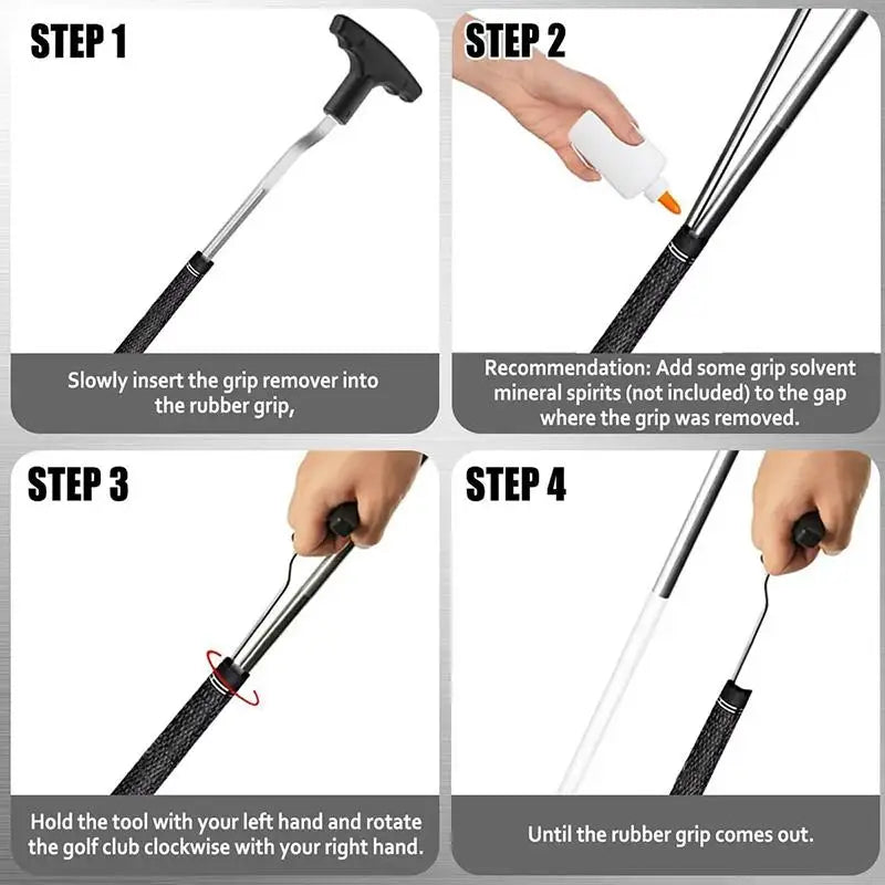 Golf Grip Removal Tool Reusable Club V-groove Remover Saver Qme