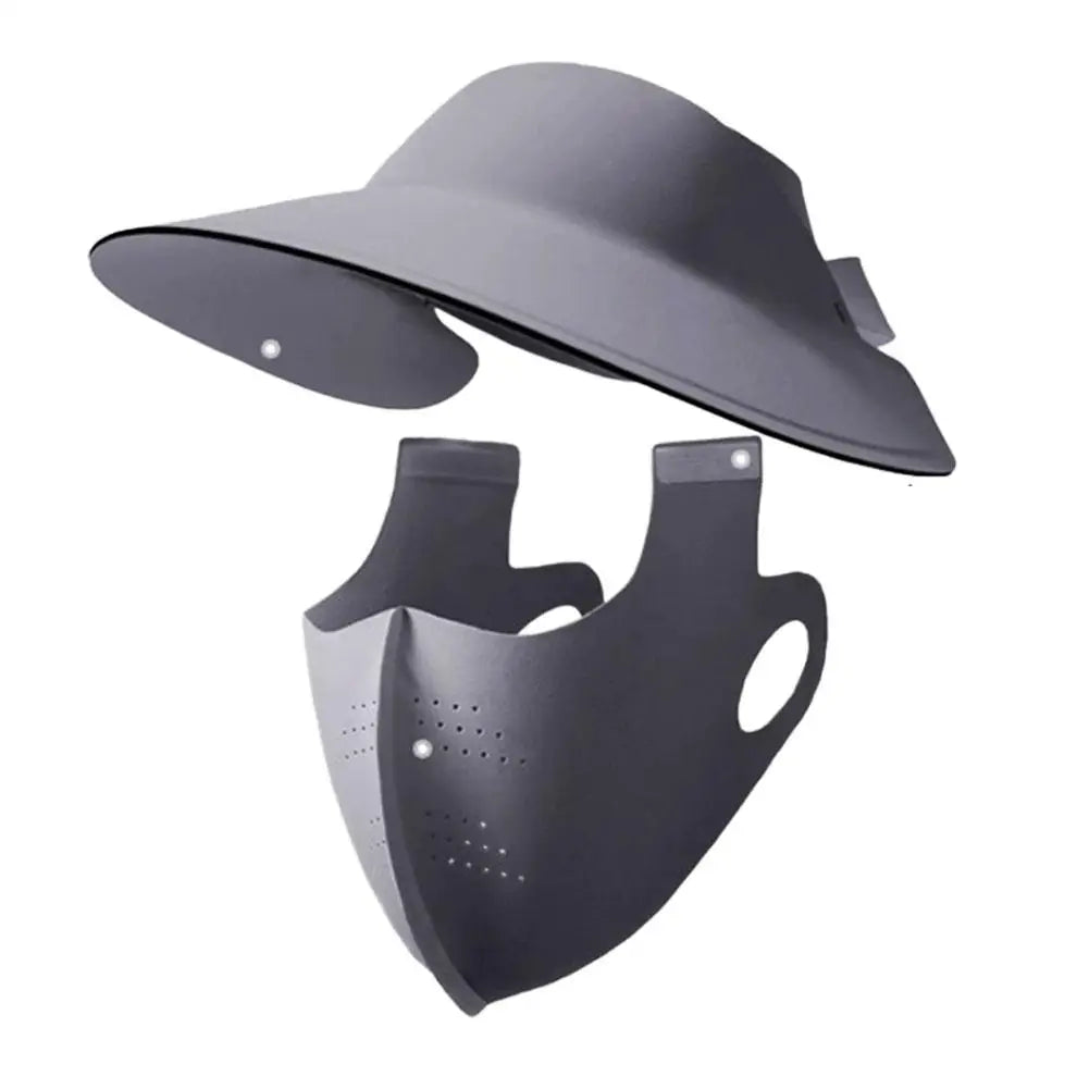 Sunscreen Face Mask Sun Visor Hat UPF 50+ Summer Cover Full Qme Dark Gray