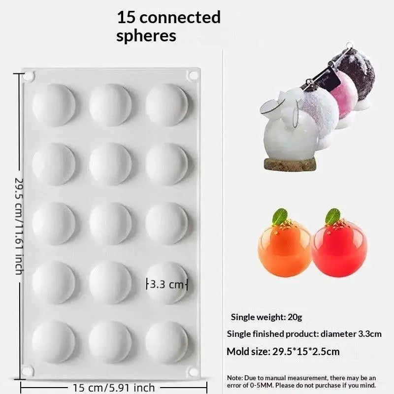 Multiple Round Ball Shape Silicone Molds Cake Decorating Tools Qme 2