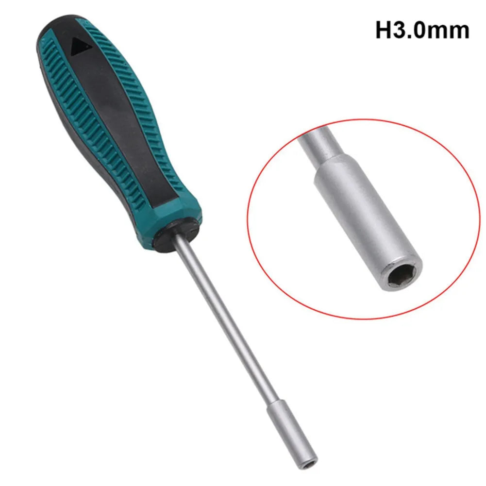 1pc Metal Socket Driver Wrench Screwdriver Hex Nut Key Nutdriver 3-6mm Screw Driver With Hanging Hole Socket Screwdriver Tools Qme 3.0mm