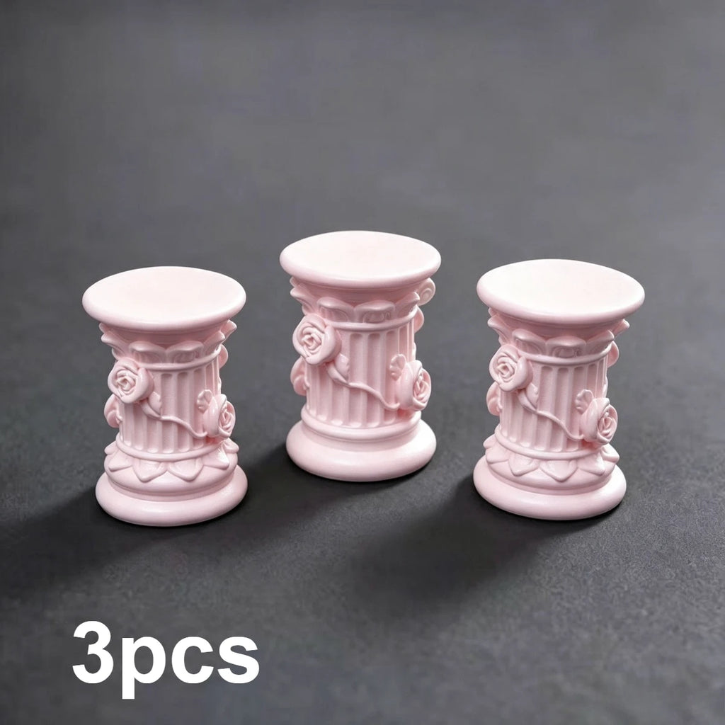 3pcs Roman-Style Columns, Miniature Model Pillars, Sandscape Ornaments, Desktop Decorations, Scene Shooting Props Qme