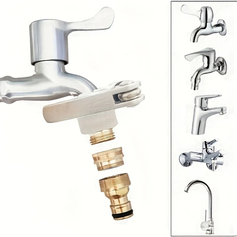 Universal Garden Hose Tap Adapter Sturdy Faucet Connector Water Pipe Fitting Tool Outdoor Watering System Easy Install Connect Qme