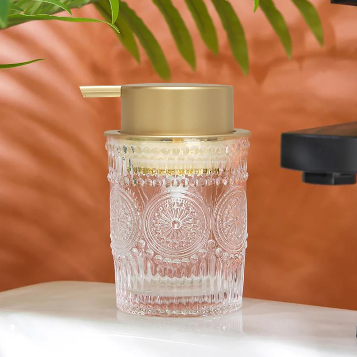 Hand Foaming Glass Bottle Refillable Pump Dispenser for Kitchen Bathroom Vantity Countertop Hand Dish Soap Dispenser Foam Bottle Qme