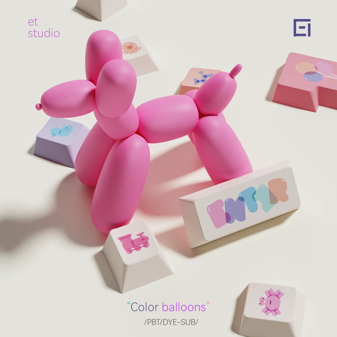 CHOSFOX&ET 149 Keys PBT Keycaps Customized Five Sided Hot Sublimation Balloon Parties Cherry Height Mechanical Keyboard DIY Qme