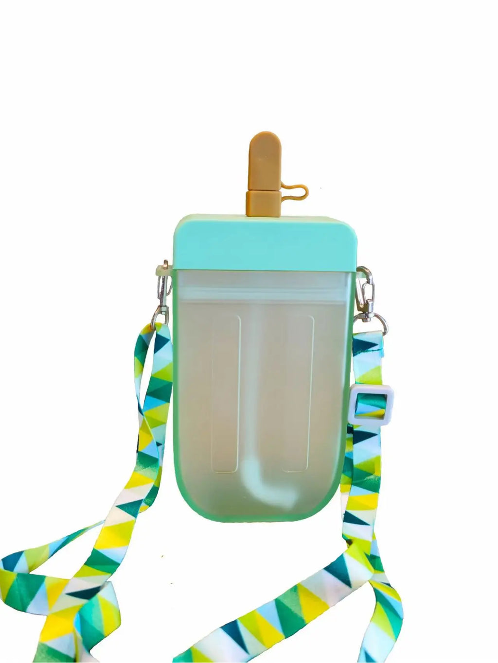 3D Popsicle Shaped Plastic Straw Cup Heat Resistant Leakproof Qme
