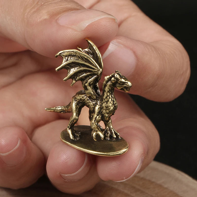 Mythical Beast Figurines Retro Home Feng Shui Decoration Solid Copper Qme