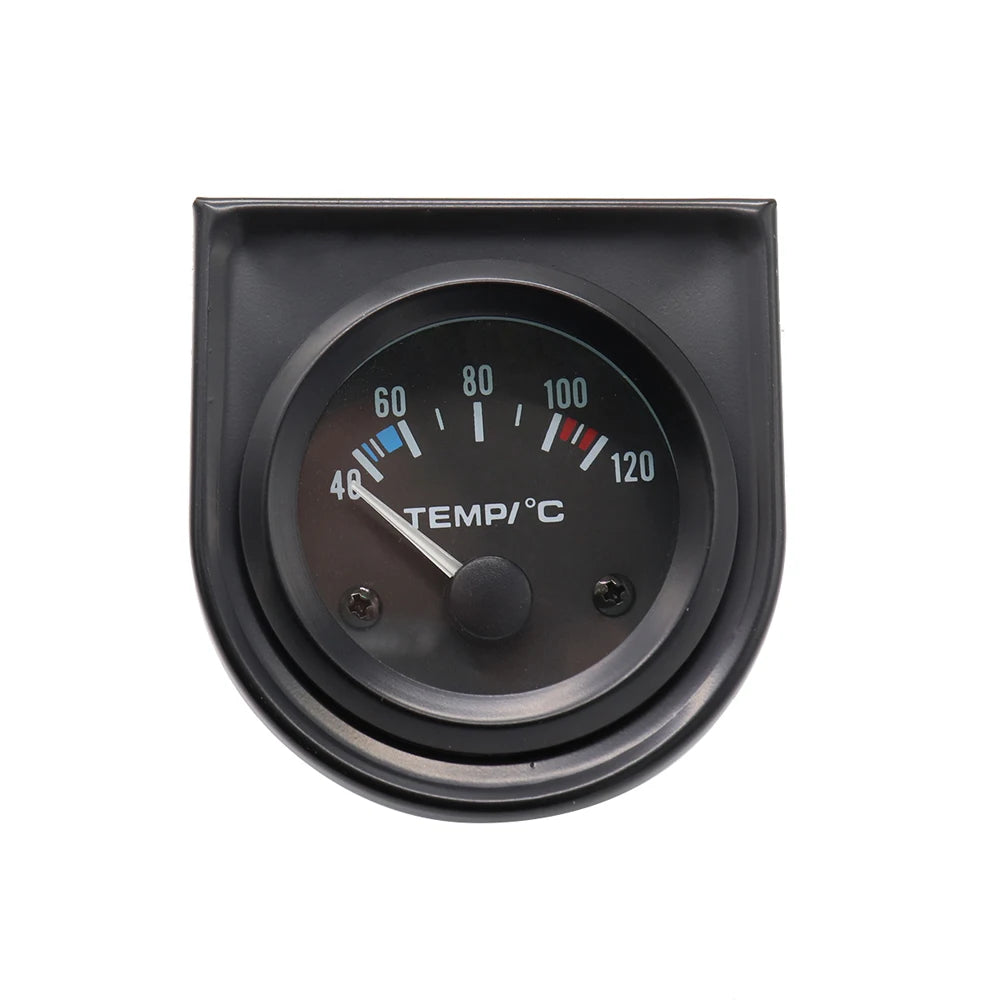 52mm Car Water Temperature Gauge 40-120 Celsius Water Tank Level Indicator LED White Light Car Temp Meter with Water Temp Sensor Qme