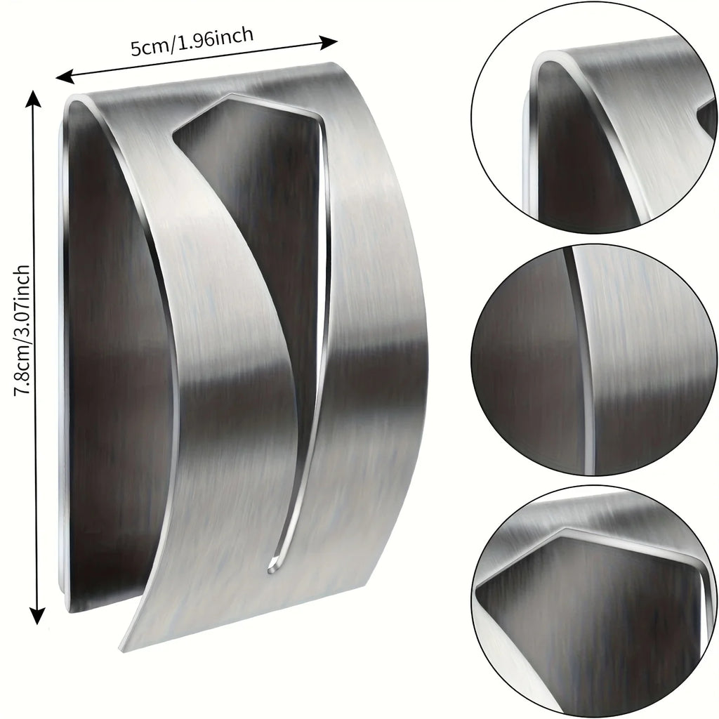 Stainless Steel Napkin Holder, Self-Adhesive Wall Mounted Tissue Dispenser for Kitchen Qme