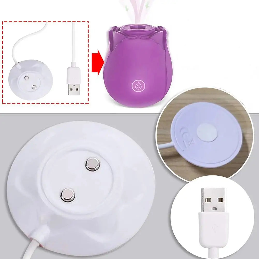 USB for Rose Massage Toy Charger Standing Magnetic Adapter Fast Charging USB Cable Cord Replacement Base Dock Station Qme