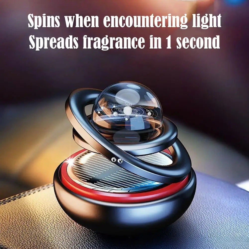 NEW Solar Power Car Perfume Car Air Freshener Solar Ornaments Rotating Aromatherapy Perfume Ornaments Creative Car Diffuser Qme