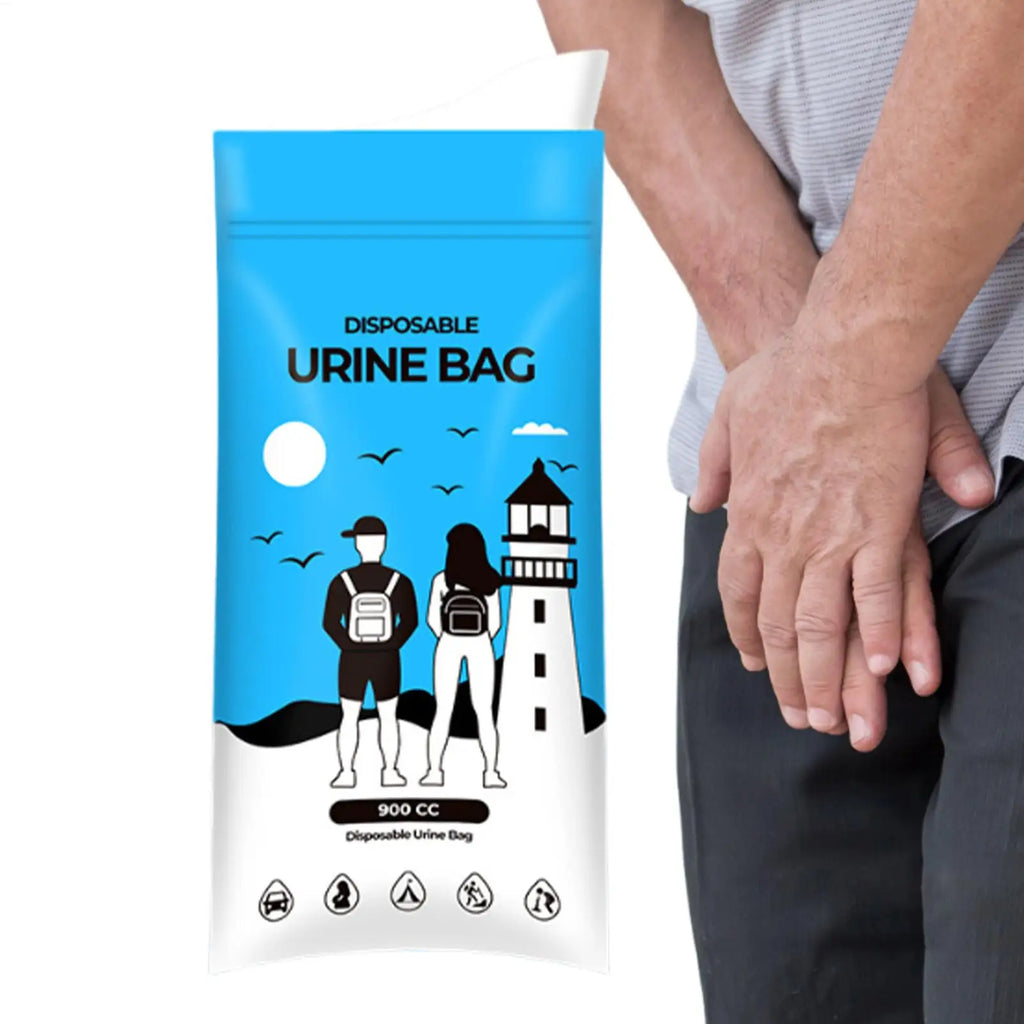 Travel Urine Bags Leak-Proof 900cc Pee Funnel Urinary Bag for Men Women Elderly Camping Hiking Backpacking Car Road Trip Bed Qme